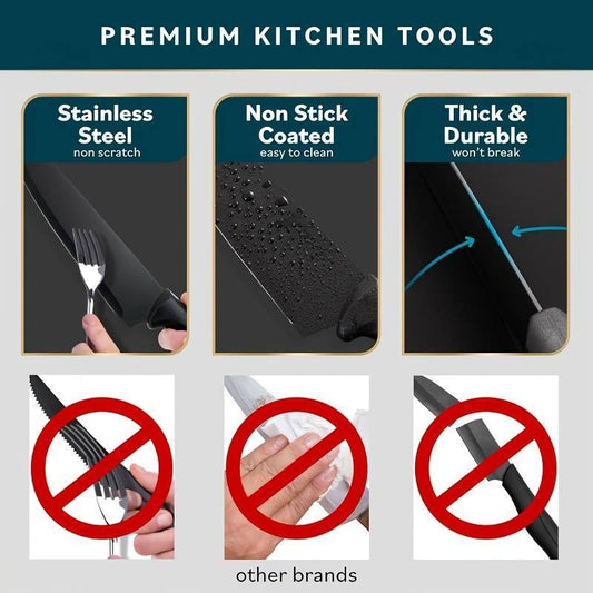 7-Piece High Carbon Stainless Steel Kitchen Knife Set With Handles And Sharpener